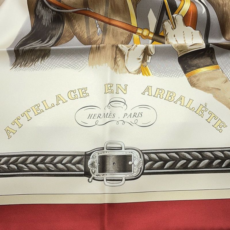 エルメス スカーフ カレ90 弓形連結 ATTELAGE EN ARBALETE HERMES シルク