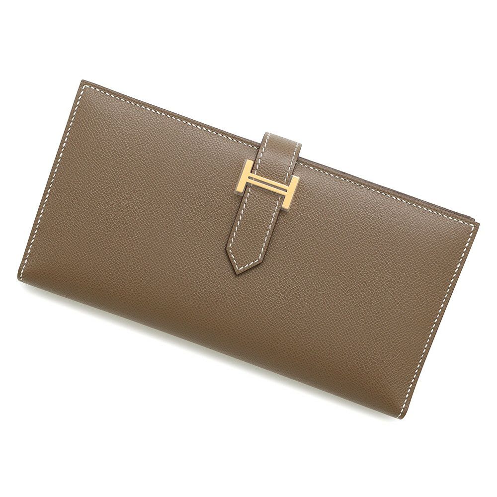 エルメス 長財布 ベアンスフレ エトゥープ/ゴールド金具 ヴォーマダム K刻印 HERMES 財布