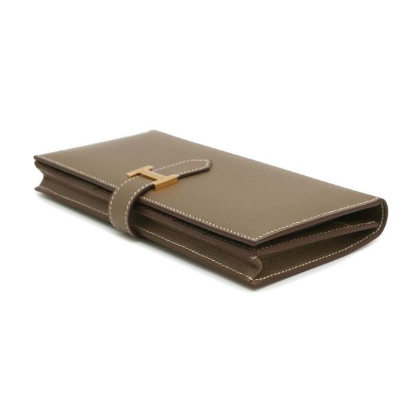 エルメス 長財布 ベアンスフレ エトゥープ/ゴールド金具 ヴォー