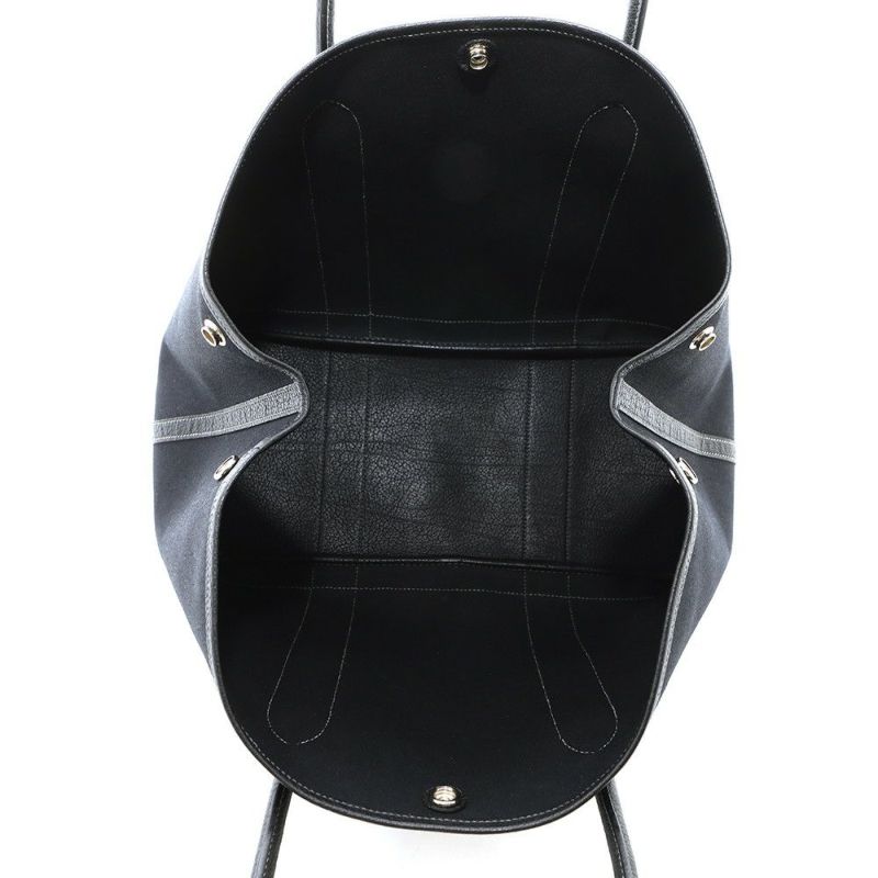 エルメス トートバッグ ガーデンパーティPM ブラック/シルバー金具 トワルオフィシエ/ブッフルスキッパー □H刻印 黒