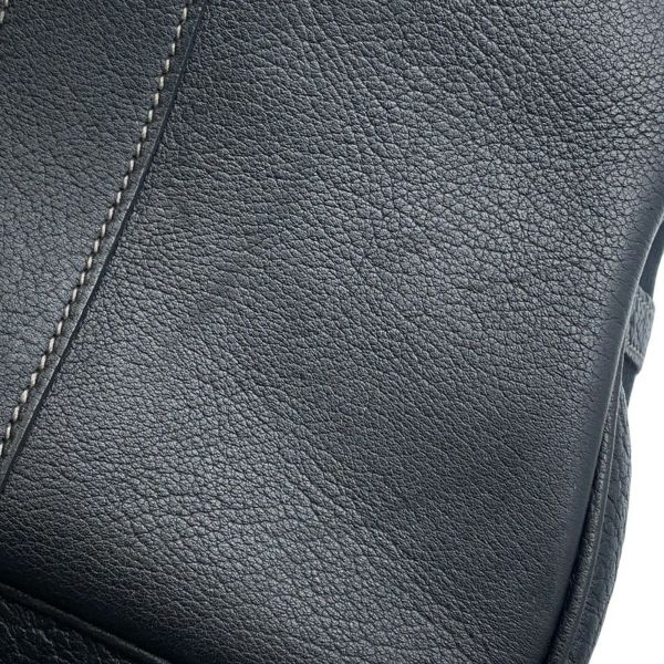 エルメス トートバッグ ガーデンパーティPM ブラック/シルバー金具 トワルオフィシエ/ブッフルスキッパー □H刻印 黒