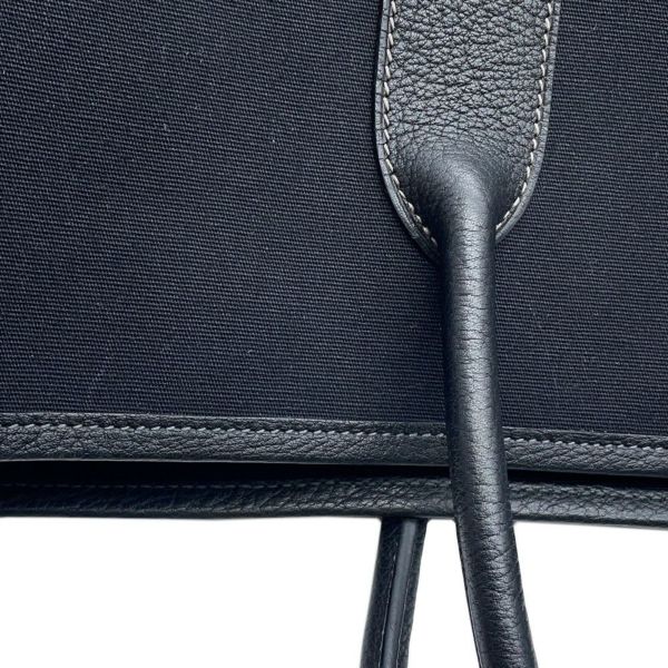 エルメス トートバッグ ガーデンパーティPM ブラック/シルバー金具 トワルオフィシエ/ブッフルスキッパー □H刻印 黒