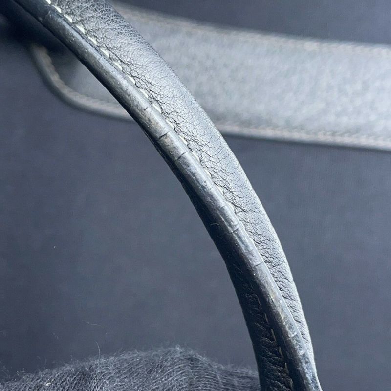 エルメス トートバッグ ガーデンパーティPM ブラック/シルバー金具 トワルオフィシエ/ブッフルスキッパー □H刻印 黒