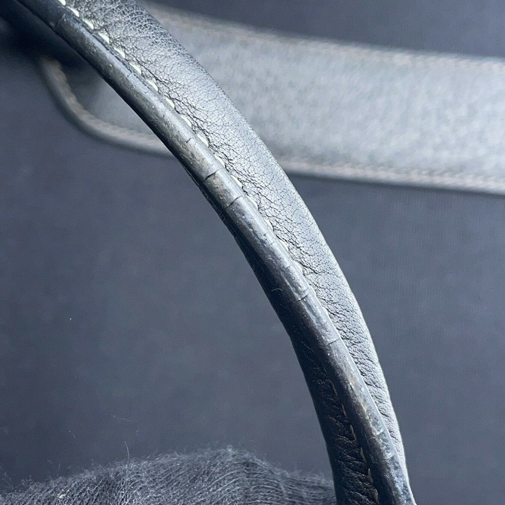 エルメス トートバッグ ガーデンパーティPM ブラック/シルバー金具 トワルオフィシエ/ブッフルスキッパー □H刻印 黒