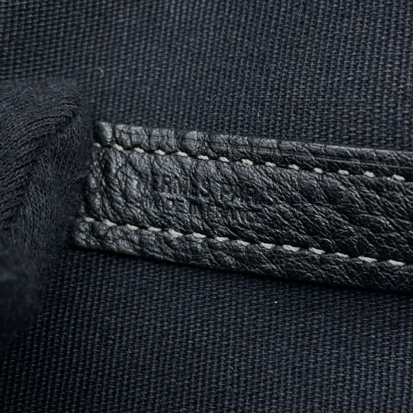 エルメス トートバッグ ガーデンパーティPM ブラック/シルバー金具 トワルオフィシエ/ブッフルスキッパー □H刻印 黒