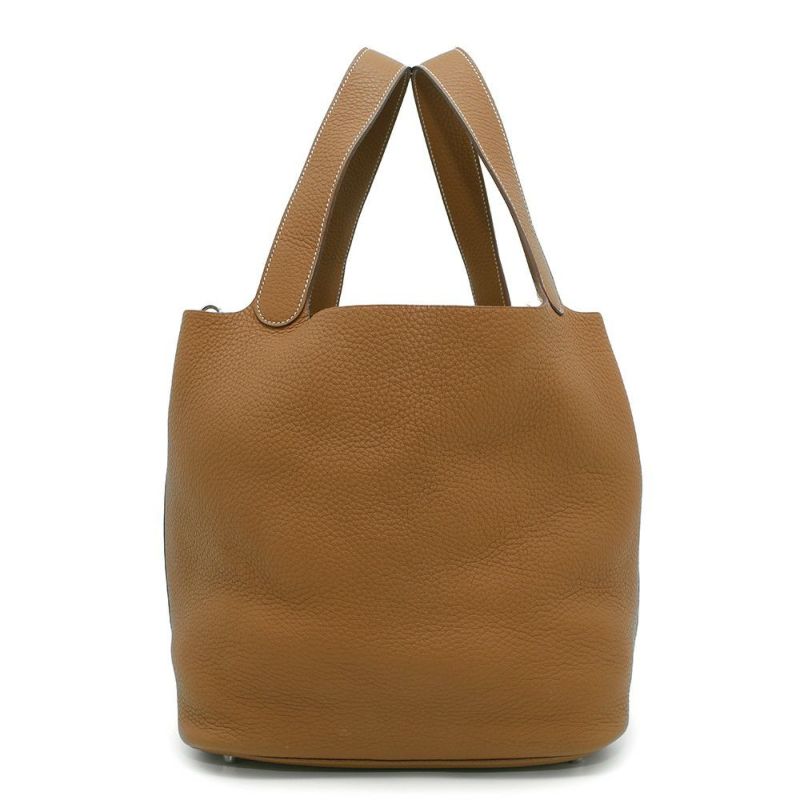 エルメス ハンドバッグ ピコタンロックGM ゴールド/シルバー金具 トリヨンクレマンス X刻印 HERMES トートバッグ
