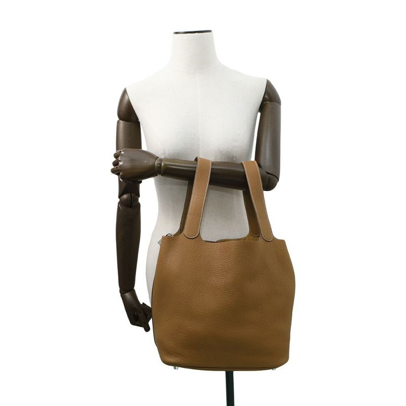 エルメス ハンドバッグ ピコタンロックGM ゴールド/シルバー金具 トリヨンクレマンス X刻印 HERMES トートバッグ