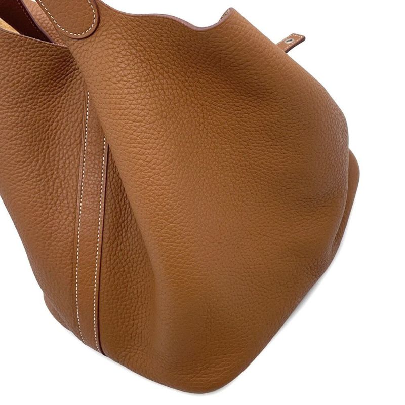 エルメス ハンドバッグ ピコタンロックGM ゴールド/シルバー金具 トリヨンクレマンス X刻印 HERMES トートバッグ