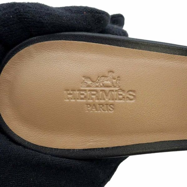 エルメス サンダル オアジス Oasis レディースサイズ37 HERMES 靴 黒