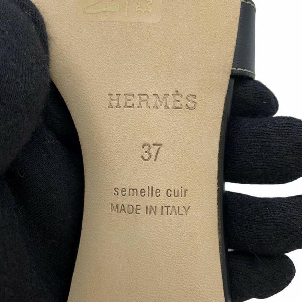 エルメス サンダル オアジス Oasis レディースサイズ37 HERMES 靴 黒