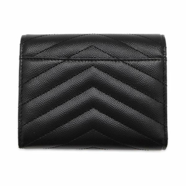 サンローランパリ 三つ折り財布 モノグラム レザー 403943 SAINT LAURENT PARIS 財布 黒 YSL