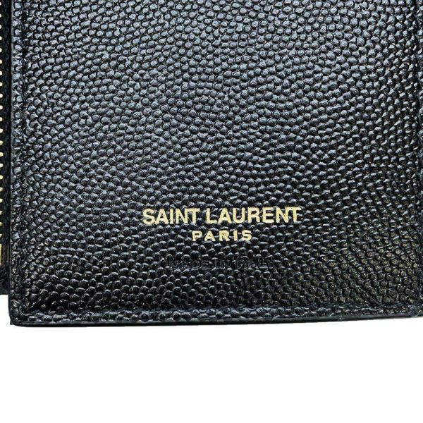 サンローランパリ 三つ折り財布 モノグラム レザー 403943 SAINT LAURENT PARIS 財布 黒 YSL