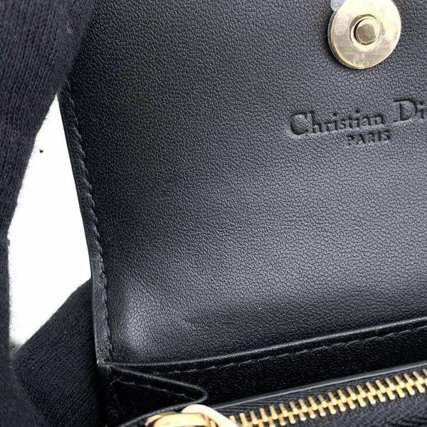 クリスチャン・ディオール 二つ折り財布 My Dior Glycine カナージュ ラムスキン S0966ONMJ Christian Dior 財布 黒