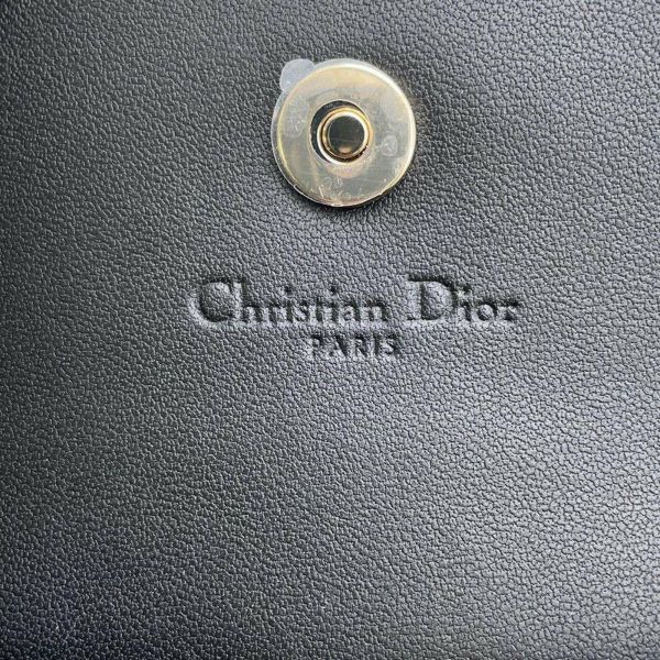 クリスチャン・ディオール 二つ折り財布 My Dior Glycine カナージュ ラムスキン S0966ONMJ Christian Dior 財布 黒