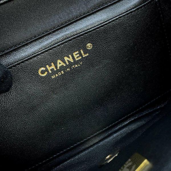 シャネル チェーンショルダーバッグ メディエタール ココマーク リボン サテン AS4098 CHANEL バッグ 黒