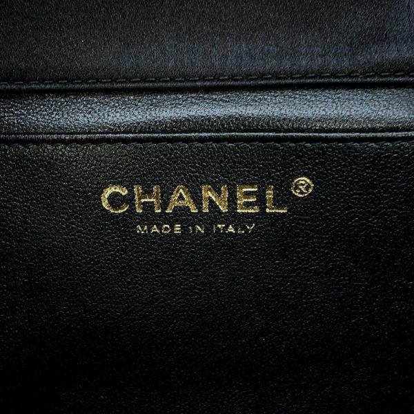 シャネル チェーンショルダーバッグ メディエタール ココマーク リボン サテン AS4098 CHANEL バッグ 黒