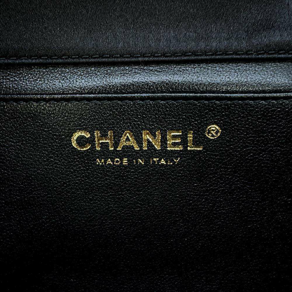 シャネル チェーンショルダーバッグ メディエタール ココマーク リボン サテン AS4098 CHANEL バッグ 黒