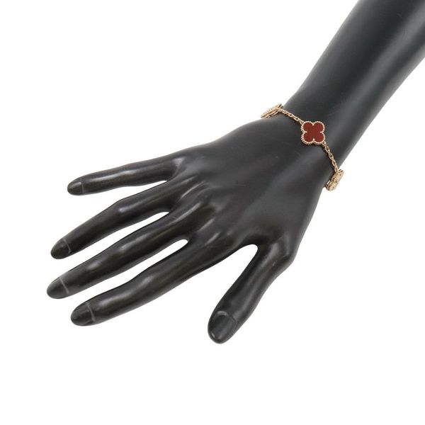 ヴァンクリーフ＆アーペル ブレスレット ヴィンテージ アルハンブラ ブレスレット 5モチーフ カーネリアン ギヨシェ K18PG VCARP7RP00