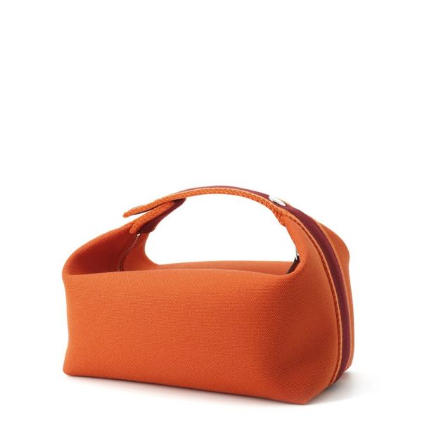 エルメス ポーチ ブリッド・ア・ブラックPM フー/ボルドー/シルバー金具 キャンバス