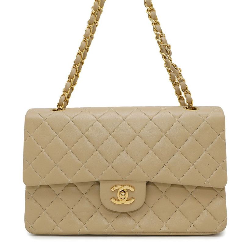 シャネル チェーンショルダーバッグ マトラッセ25 ココマーク ラムスキン ダブルチェーン A01112 CHANEL