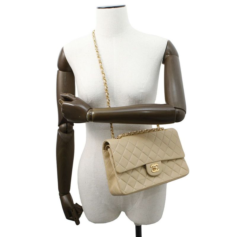 シャネル チェーンショルダーバッグ マトラッセ25 ココマーク ラムスキン ダブルチェーン A01112 CHANEL