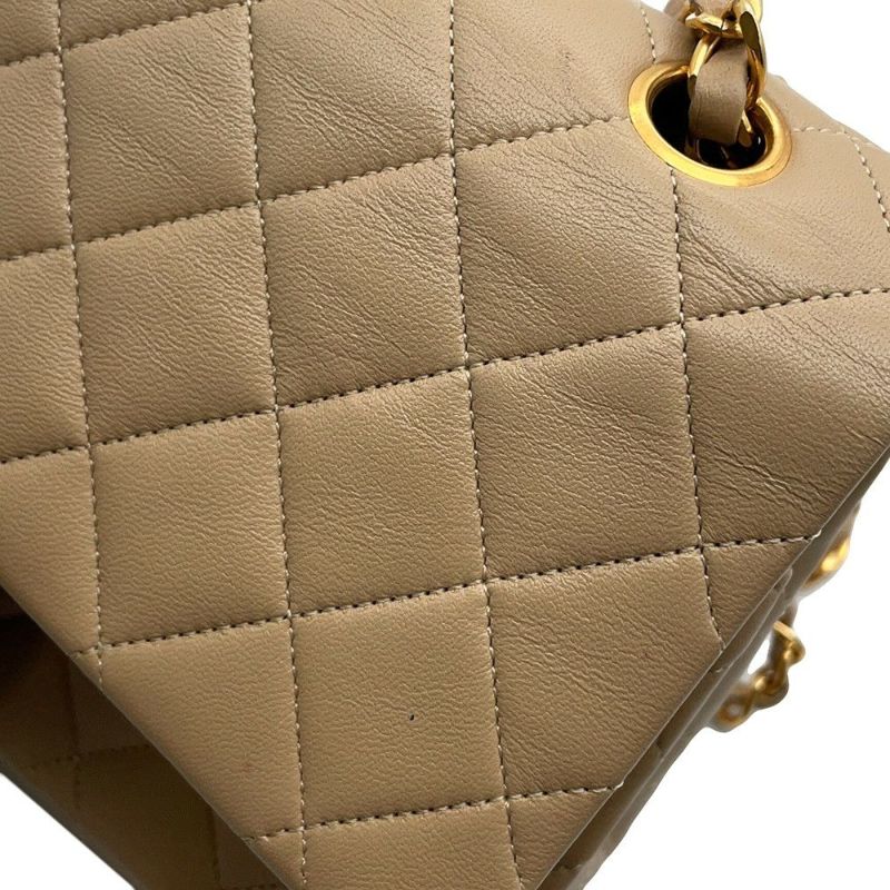 シャネル チェーンショルダーバッグ マトラッセ25 ココマーク ラムスキン ダブルチェーン A01112 CHANEL