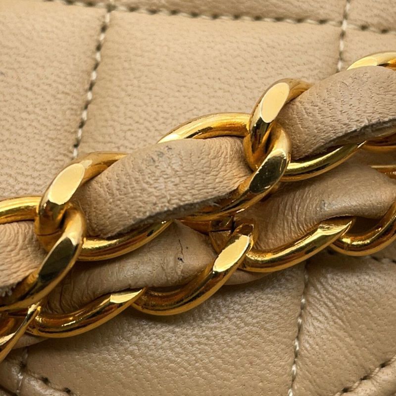 シャネル チェーンショルダーバッグ マトラッセ25 ココマーク ラムスキン ダブルチェーン A01112 CHANEL