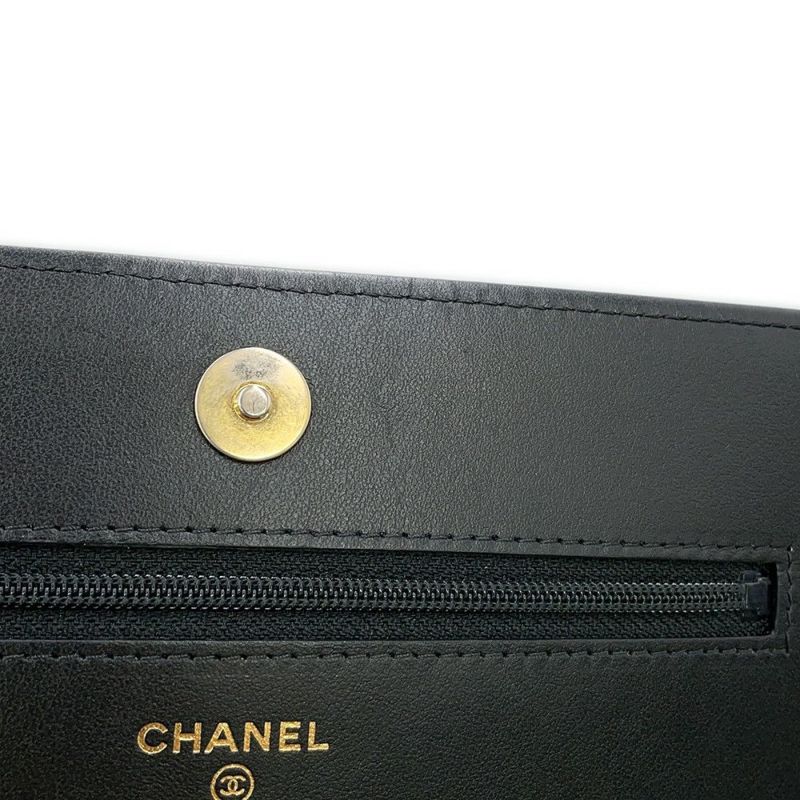 シャネル チェーンウォレット ボーイシャネル マトラッセ ココマーク キャビアスキン AP1117 CHANEL 財布 黒