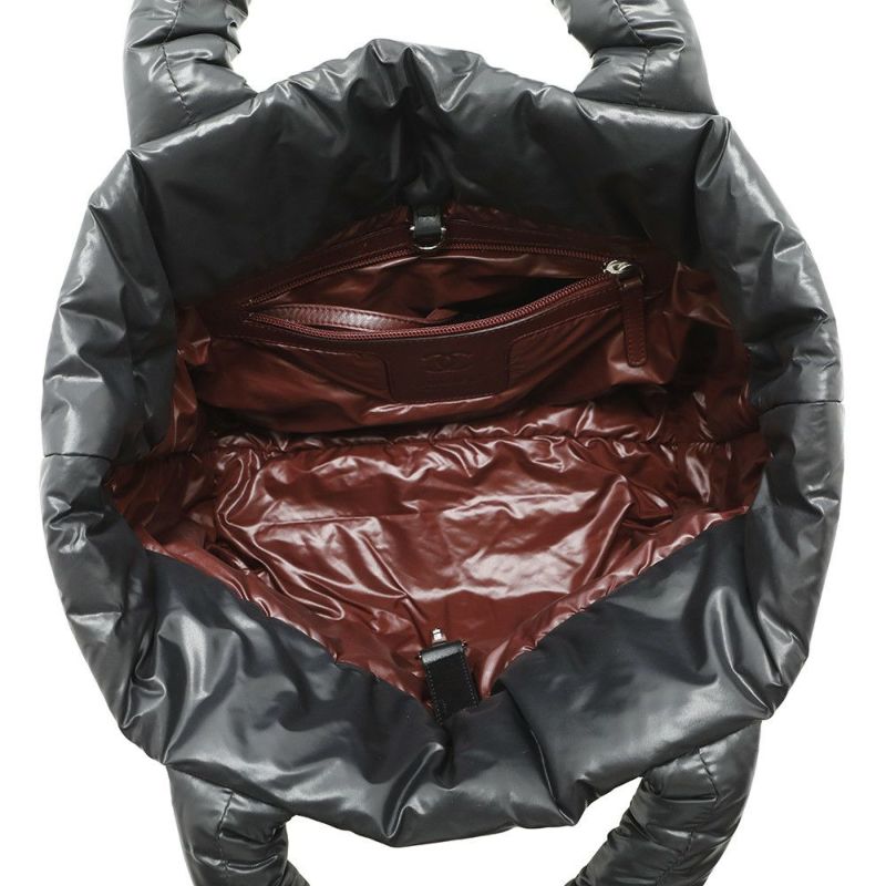 シャネル トートバッグ コココクーン ココマーク マトラッセ スモールPM ナイロン A48610 CHANEL バッグ 黒