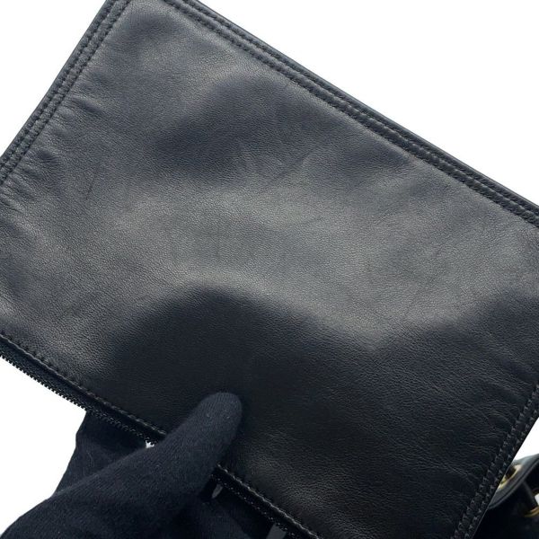 シャネル リュック ココマーク チェーン ベロア ラムスキン CHANEL バックパック バッグ ポーチ付き 黒