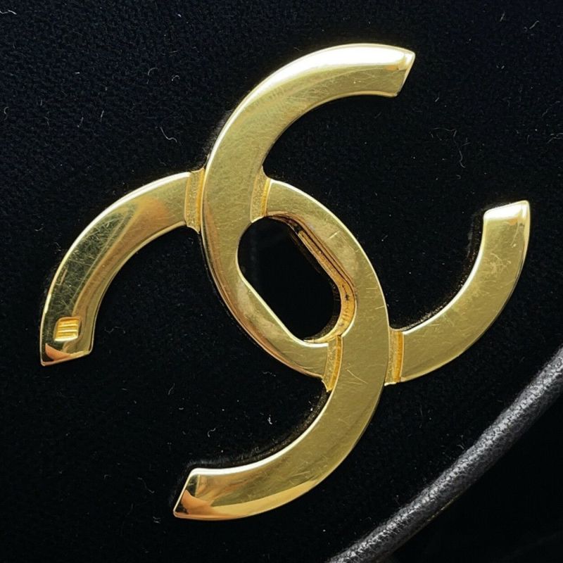 シャネル リュック ココマーク チェーン ベロア ラムスキン CHANEL バックパック バッグ ポーチ付き 黒