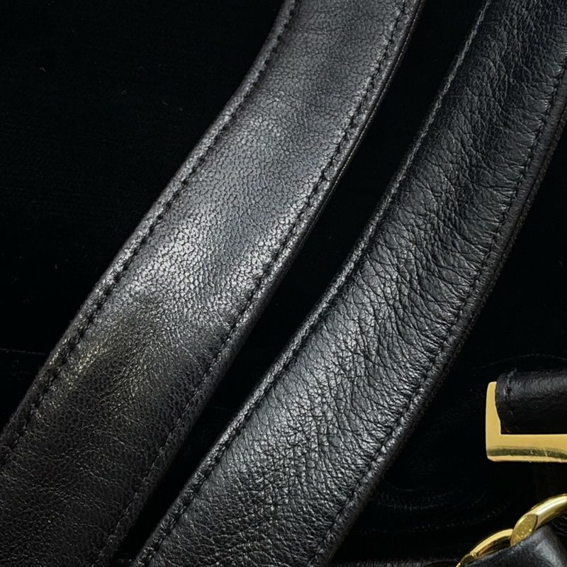 シャネル リュック ココマーク チェーン ベロア ラムスキン CHANEL バックパック バッグ ポーチ付き 黒