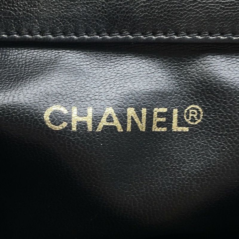 シャネル リュック ココマーク チェーン ベロア ラムスキン CHANEL バックパック バッグ ポーチ付き 黒