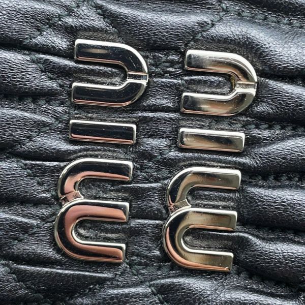 ミュウミュウ ハンドバッグ ナッパクリスタル 5BA251 Miu Miu 2wayショルダーバッグ 黒