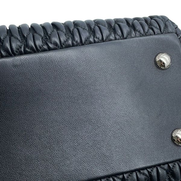 ミュウミュウ ハンドバッグ ナッパクリスタル 5BA251 Miu Miu 2wayショルダーバッグ 黒