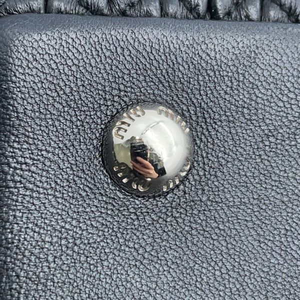 ミュウミュウ ハンドバッグ ナッパクリスタル 5BA251 Miu Miu 2wayショルダーバッグ 黒