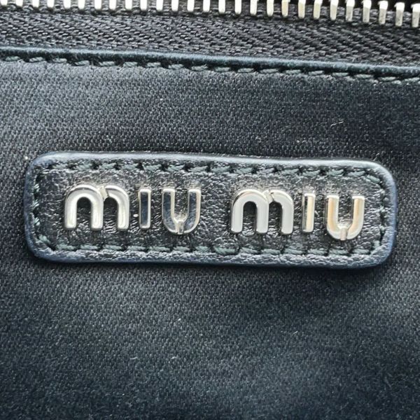 ミュウミュウ ハンドバッグ ナッパクリスタル 5BA251 Miu Miu 2wayショルダーバッグ 黒