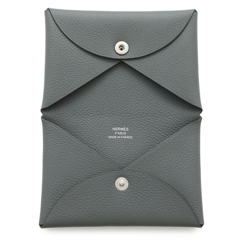 エルメス カードケース カルヴィ ヴェールアマンド エバーカラー B刻印 HERMES 名刺入れ