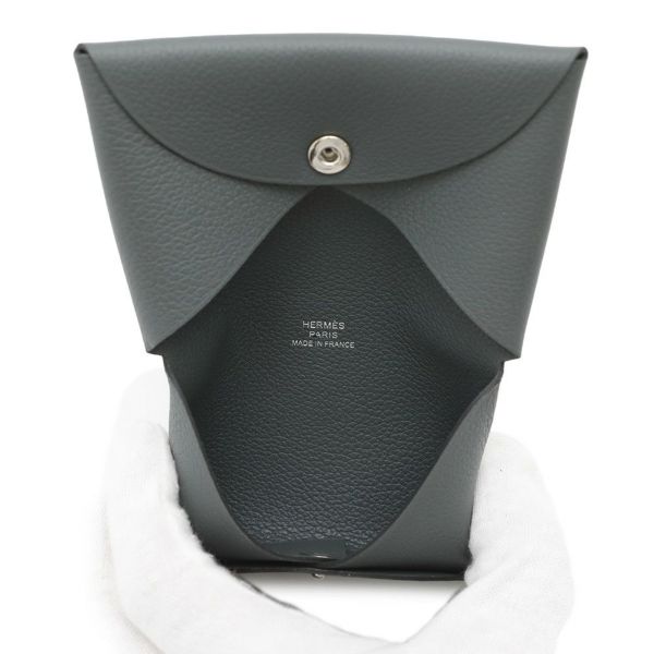 エルメス カードケース カルヴィ ヴェールアマンド エバーカラー B刻印 HERMES 名刺入れ