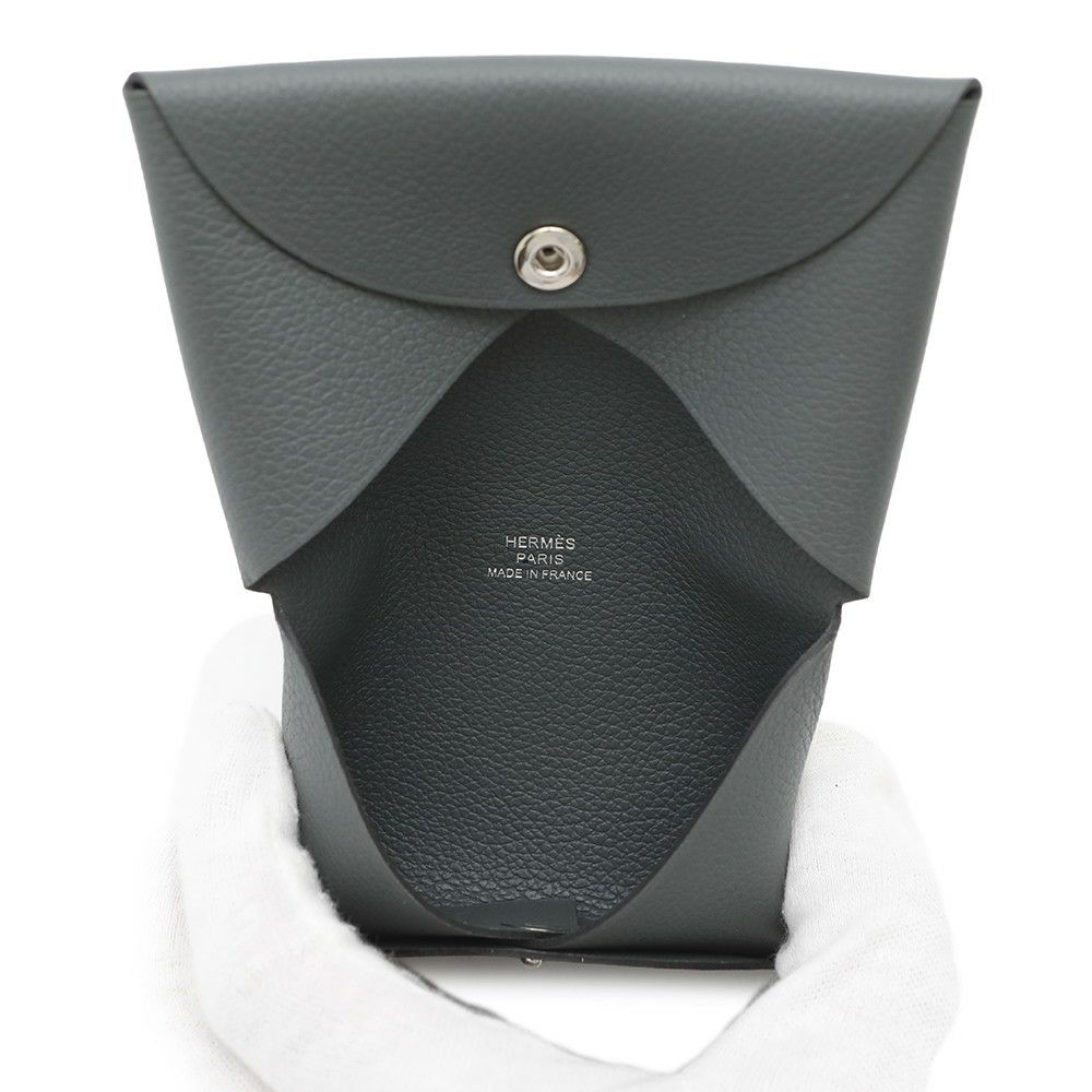 エルメス カードケース カルヴィ ヴェールアマンド エバーカラー B刻印 HERMES 名刺入れ