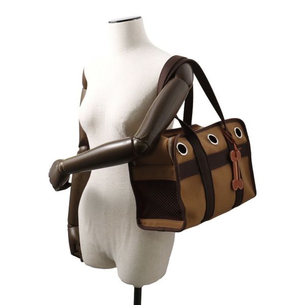 エルメス 犬用キャリーバッグ フォーヴ/フー/シルバー金具 トワルアッシュ U刻印 HERMES ドッグ