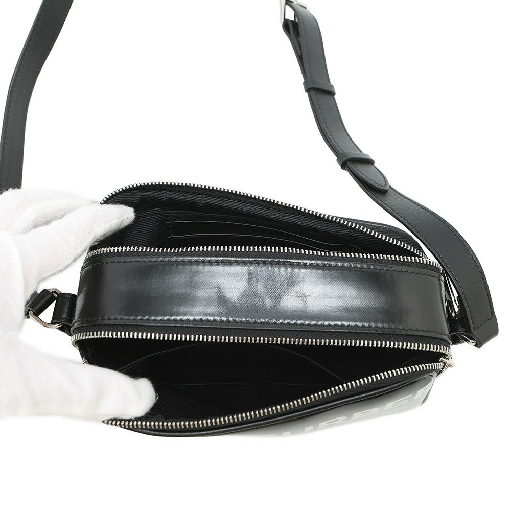 バーバリー ショルダーバッグ ホースフェリー カメラ マイクロ コーティングキャンバス 8022339 BURBERRY 黒