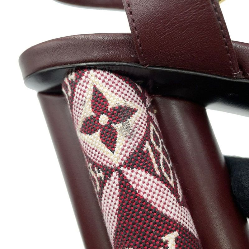 ルイヴィトン サンダル モノグラム・ジャカード Since 1854 ポディウム・ライン プラットフォームサンダル レディースサイズ35 1/2 靴