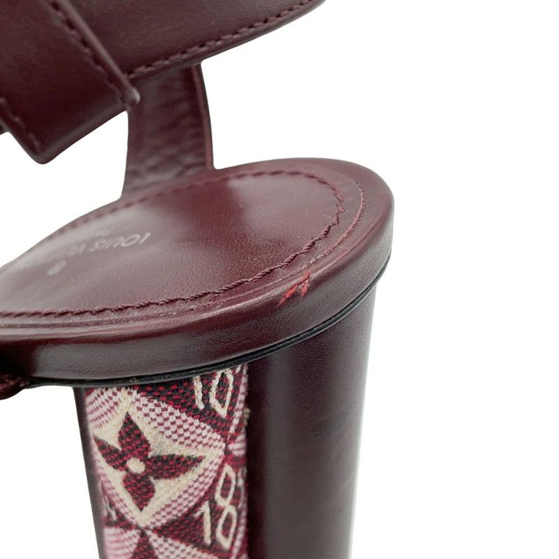 ルイヴィトン サンダル モノグラム・ジャカード Since 1854 ポディウム・ライン プラットフォームサンダル レディースサイズ35 1/2 靴