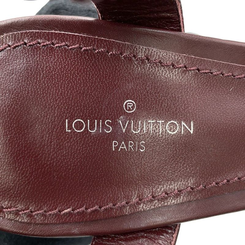 ルイヴィトン サンダル モノグラム・ジャカード Since 1854 ポディウム・ライン プラットフォームサンダル レディースサイズ35 1/2 靴