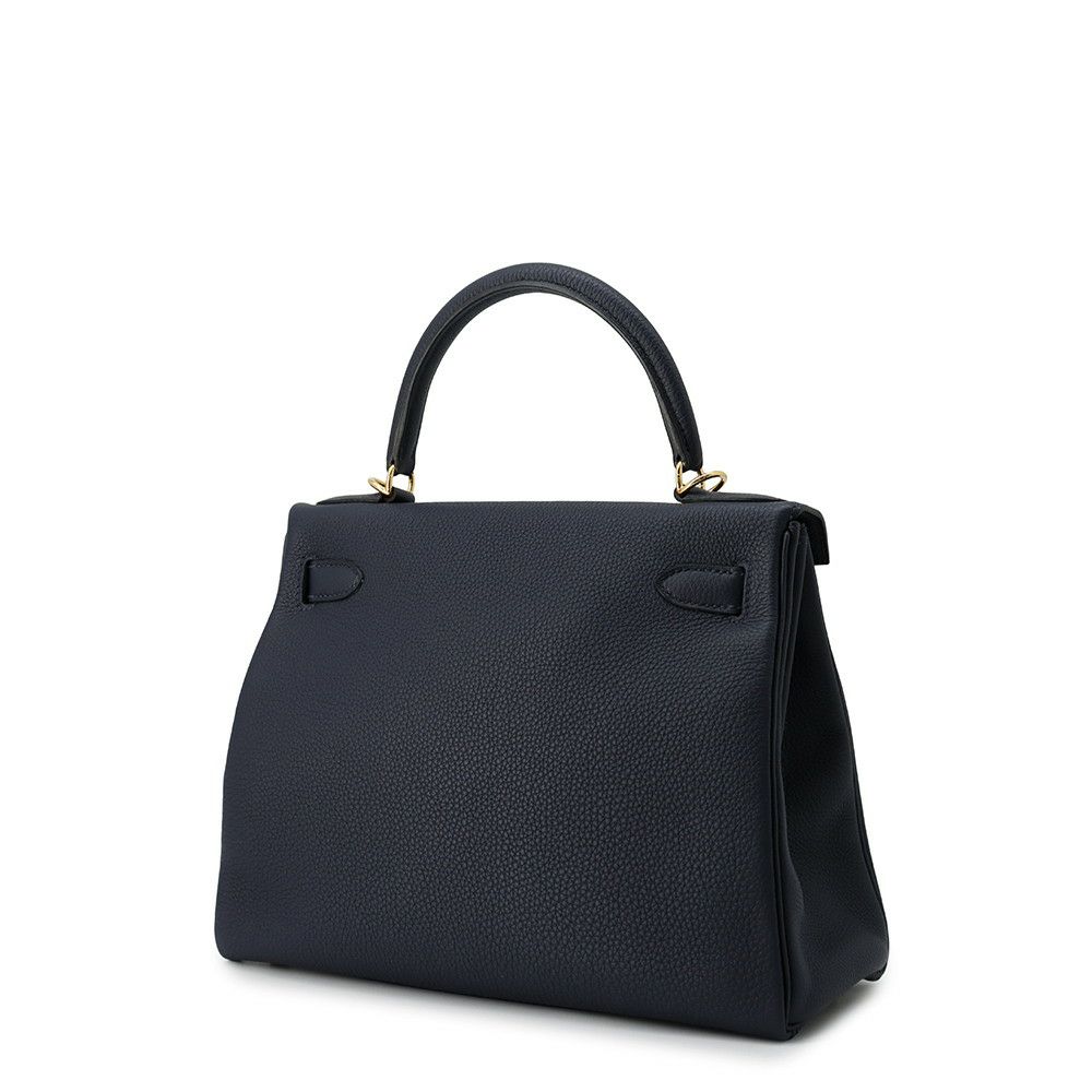 エルメス ハンドバッグ ケリー25 内縫い ブルーニュイ/ゴールド金具 トゴ A刻印 HERMES Kelly 2wayバッグ