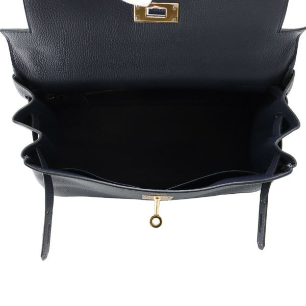 エルメス ハンドバッグ ケリー25 内縫い ブルーニュイ/ゴールド金具 トゴ A刻印 HERMES Kelly 2wayバッグ