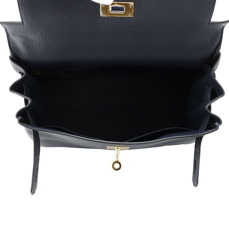 エルメス ハンドバッグ ケリー25 内縫い ブルーニュイ/ゴールド金具 トゴ A刻印 HERMES Kelly 2wayバッグ