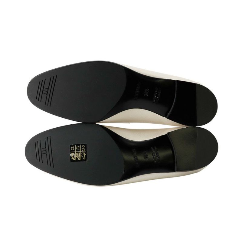 エルメス モカシン パリ レザー アイボリー/シャンパンゴールド金具 レディースサイ38 1/2 HERMES 靴 ローファー