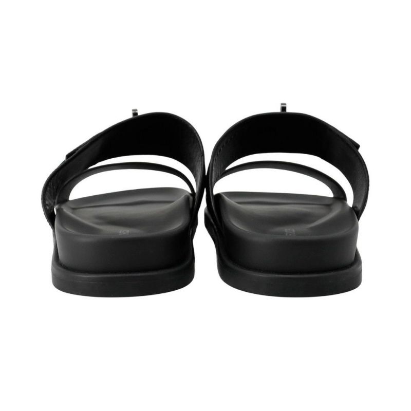 エルメス サンダル ジャクソン ブラック/ブラック金具 カーフレザー メンズサイズ41 HERMES 靴 黒